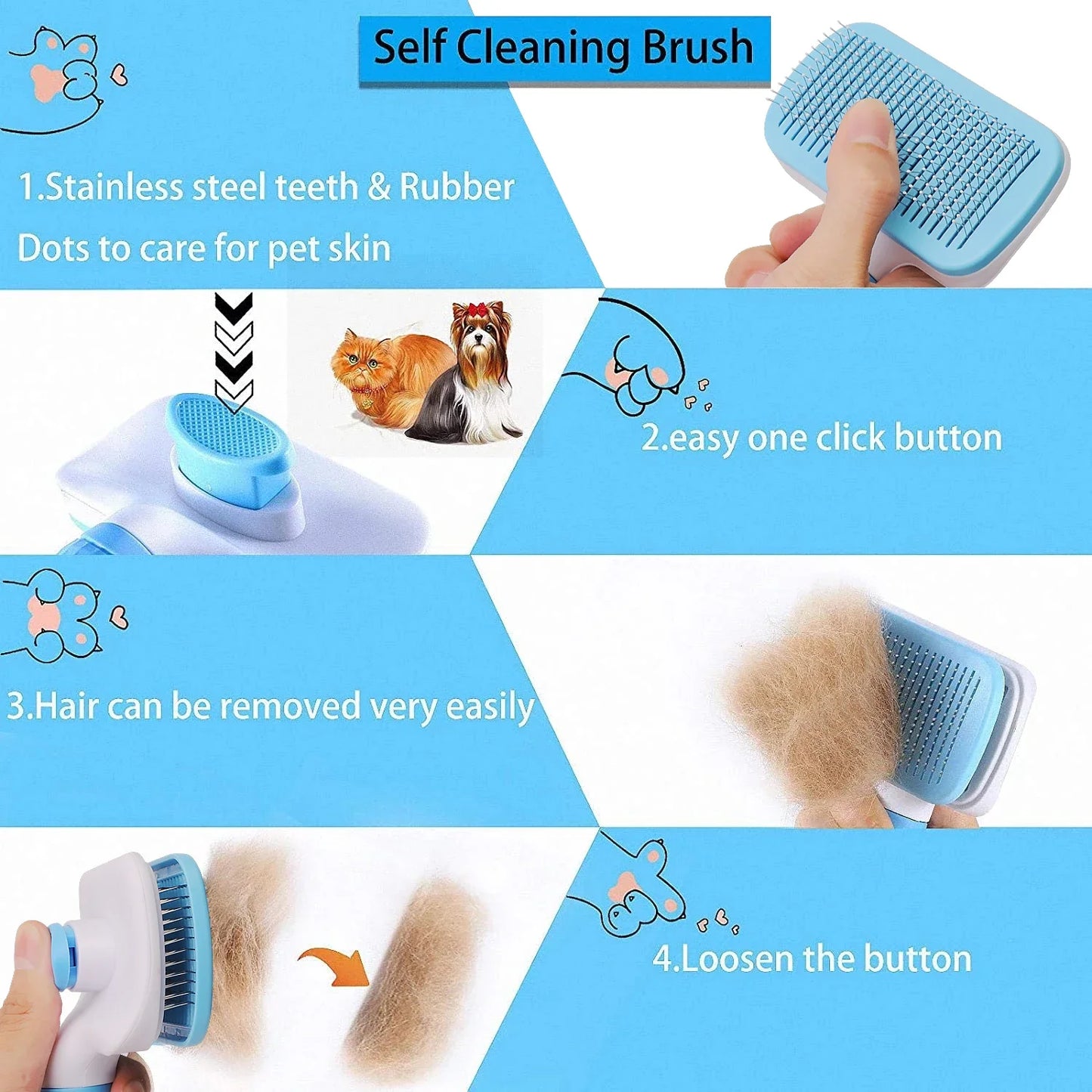 Pet Hair Grooming Brush - Unlimitedzaks.store