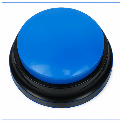 Color Voice™ Pet Communication Button for Smarter Pet Training in bright blue, designed to help pets express needs like food and play.