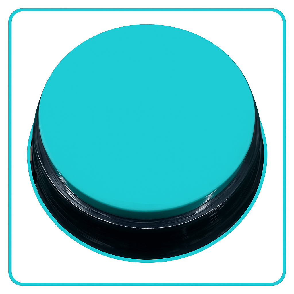 Color Voice™ Pet Communication Button for Smarter Pet Training in bright turquoise color