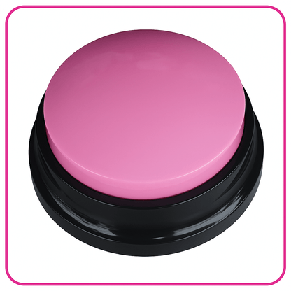 Color Voice™ Pet Communication Button for Smarter Pet Training offers a pink, easy-to-use button for pet training and communication.