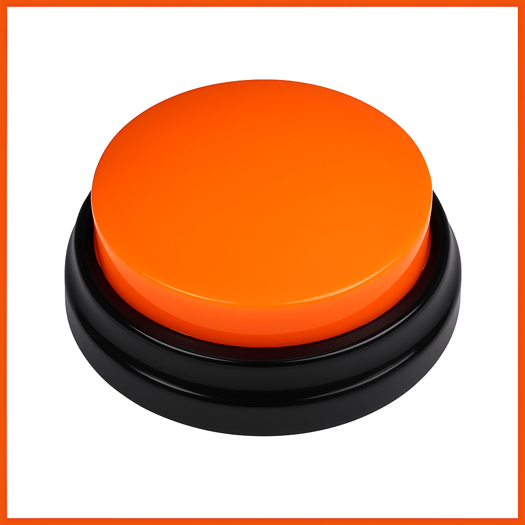 Color Voice™ Pet Communication Button for Smarter Pet Training - bright orange button