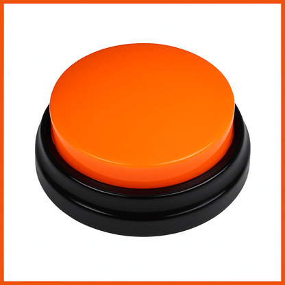 Color Voice™ Pet Communication Button for Smarter Pet Training - bright orange button