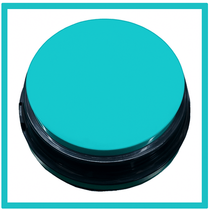 Color Voice™ Pet Communication Button for Smarter Pet Training in bright turquoise for interactive pet learning.