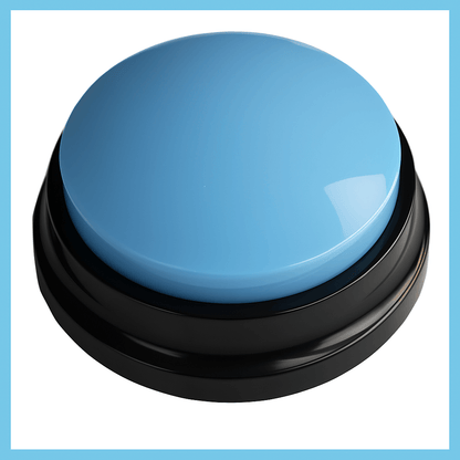 Color Voice™ Pet Communication Button for Smarter Pet Training - bright blue button for pet interaction and learning enhancement.