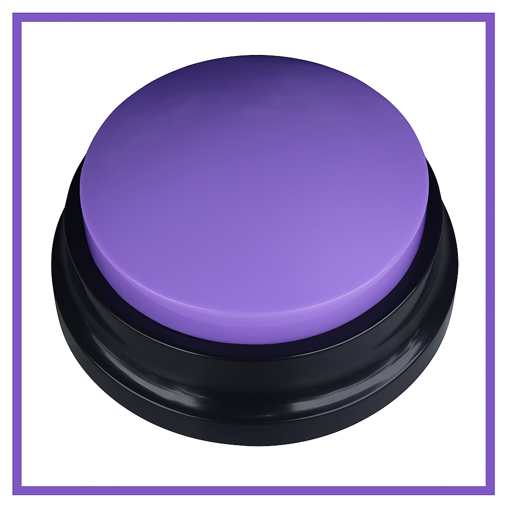 Color Voice™ Pet Communication Button for Smarter Pet Training in purple, designed for clear pet communication and enhanced training.