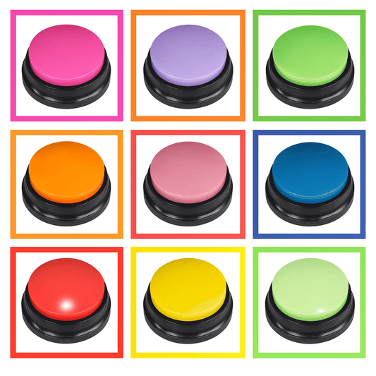 Colorful pet communication buttons for dog training