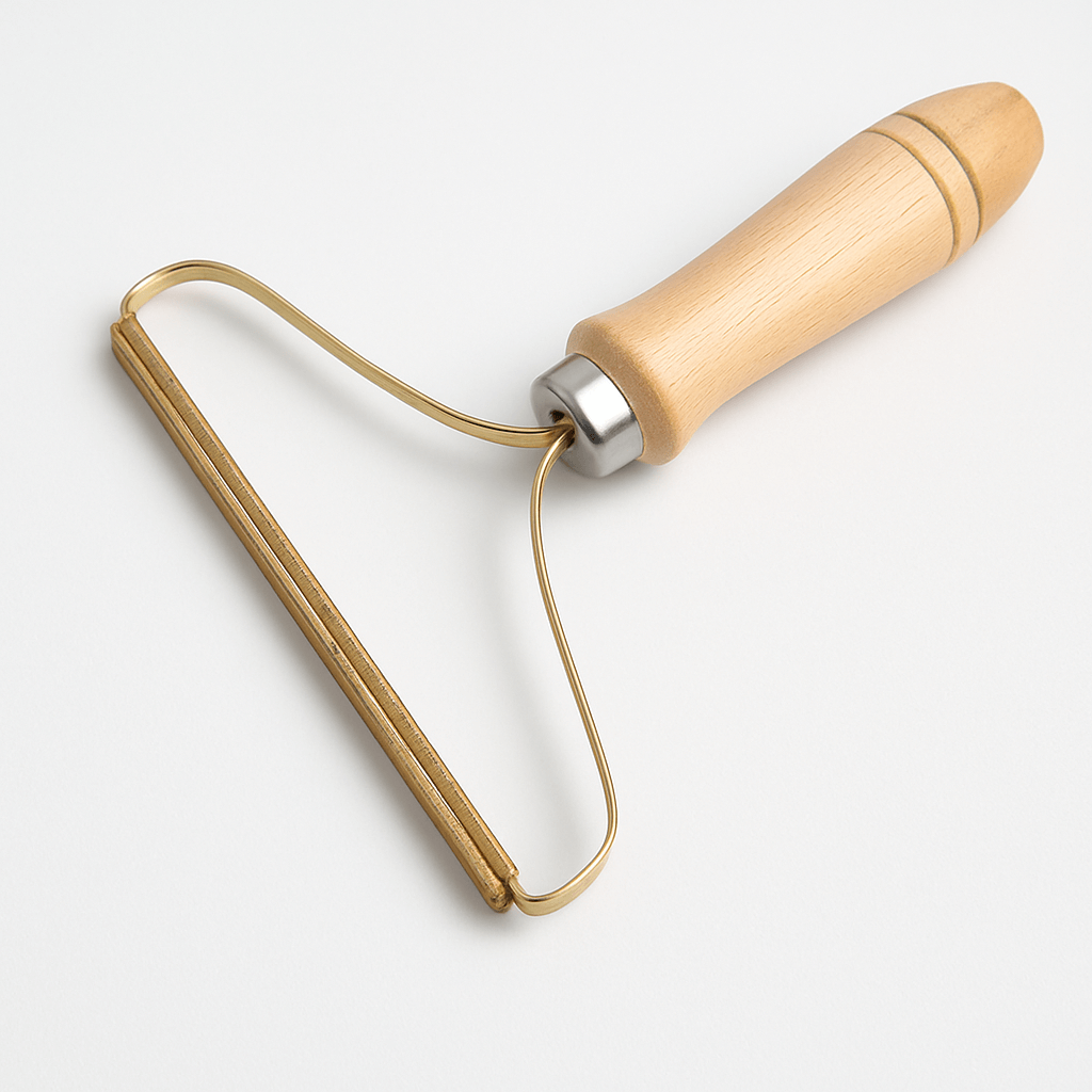 Portable Pet Hair & Lint Remover – Manual Brush for Clothes and Furniture with wooden handle design