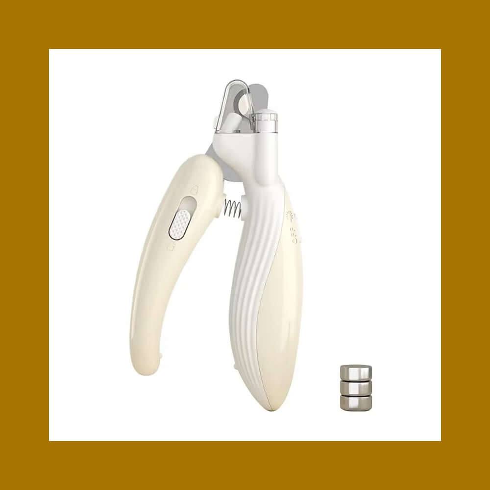 LED Pet Nail Clippers with stainless steel blades and LED light for precise trimming. Safe grooming tool for dogs, cats, and small pets.
