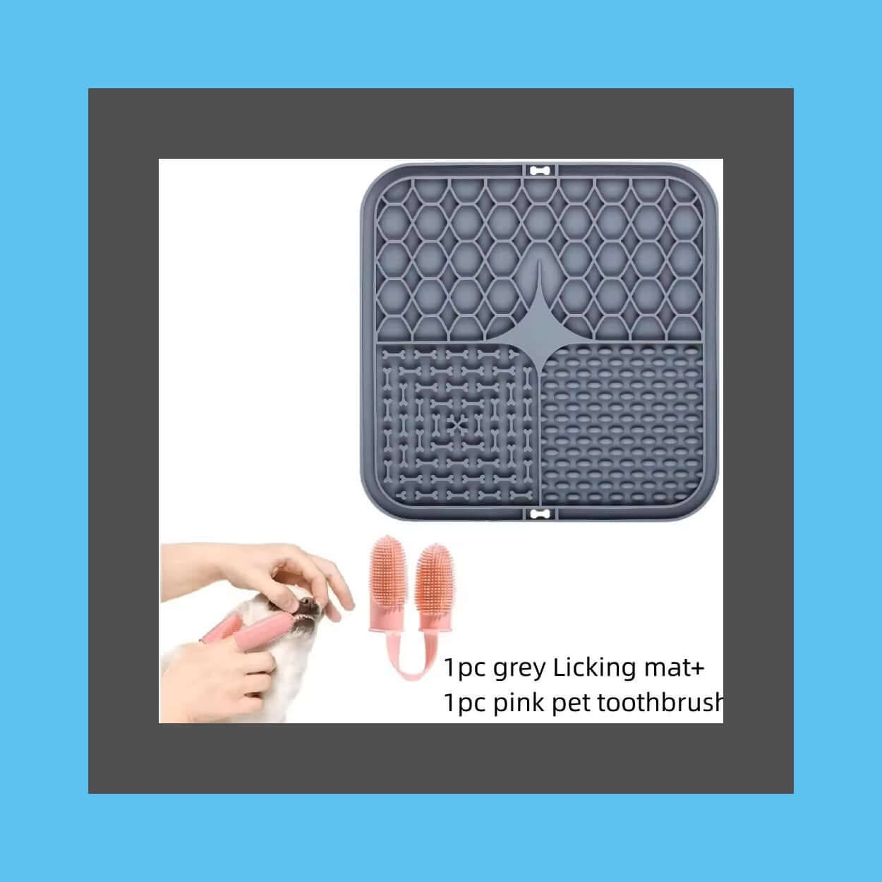 dog bath time distraction mat -Pet Lick Mat Distraction with toothbrush for calm grooming and feeding