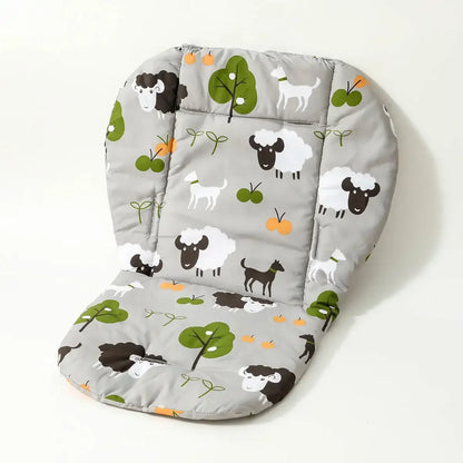 Cute animal baby cushion with sheep pattern for high chair; soft, breathable, double-sided design for children 0-6 years.