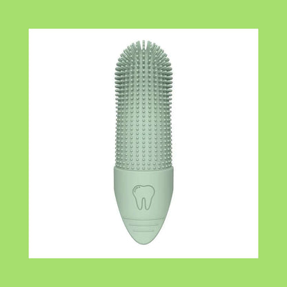 Soft Silicone Pet Toothbrush for dogs and cats, fights plaque, reduces bad breath, food-grade material, easy to use, fits any finger.