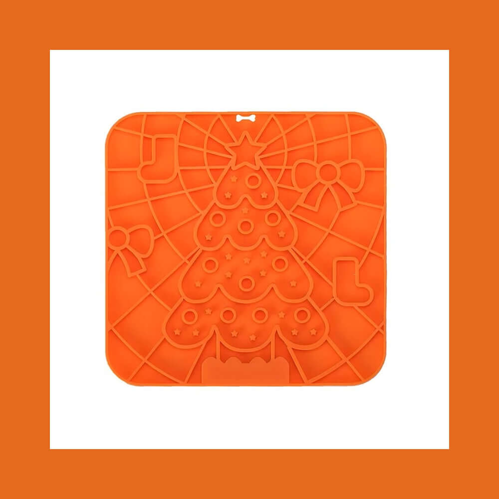 dog bath time distraction mat -Pet Lick Mat Distraction with festive design.