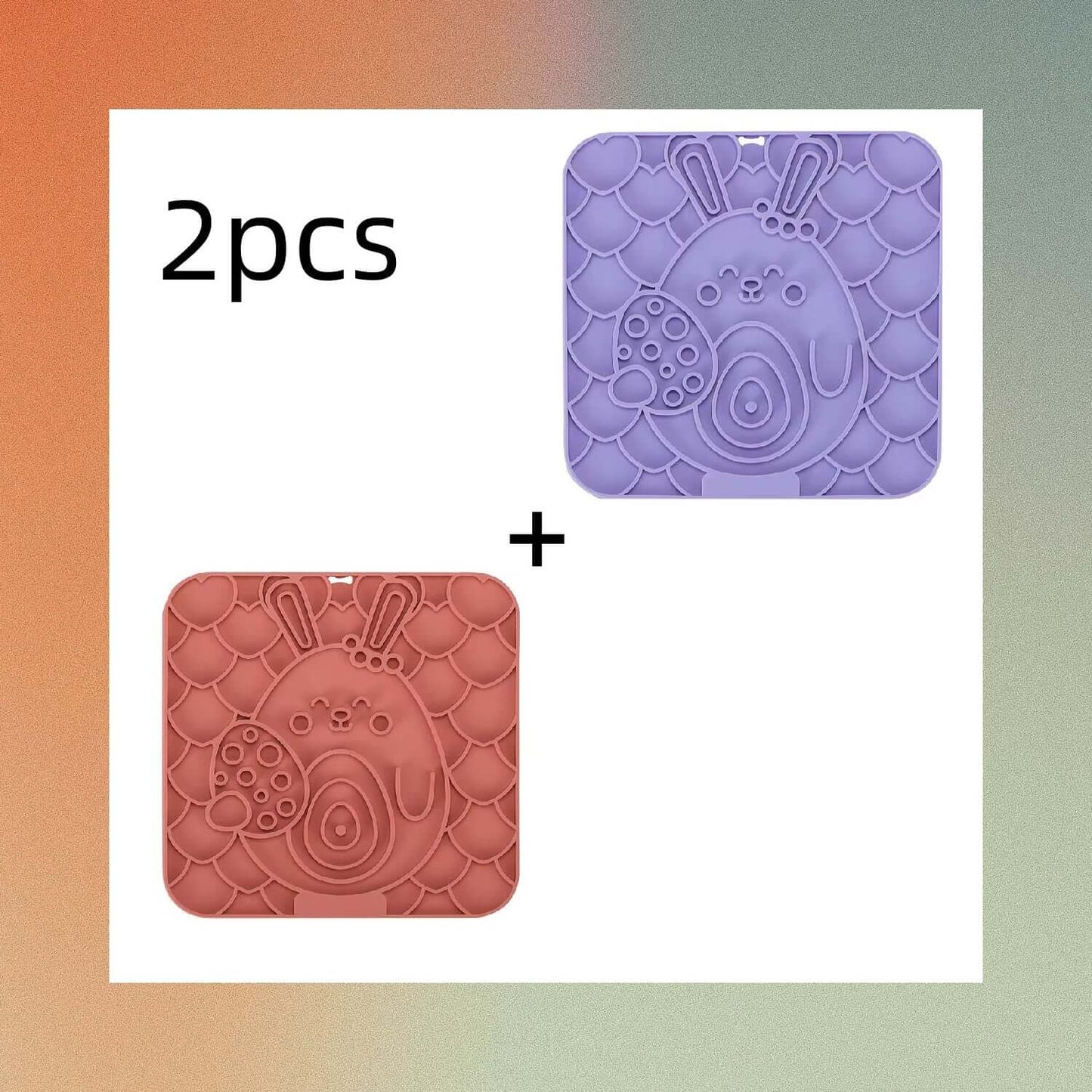 dog bath time distraction mat -Pet Lick Mat Distraction, strong suction, 2 pcs, purple and red