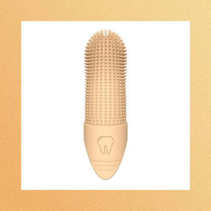 Soft Silicone Pet Toothbrush for dogs and cats, gentle cleaning, reduces bad breath, fights plaque, food-grade material.