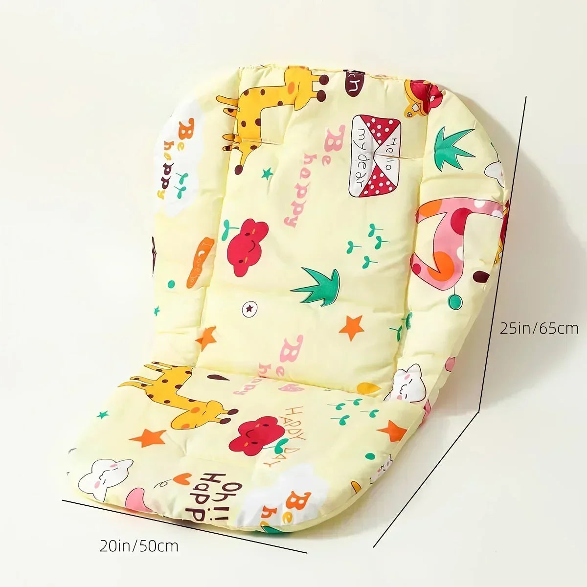 Cute animal baby cushion, soft and breathable, double-sided design, suitable for high chairs and strollers, ages 0-6 years.