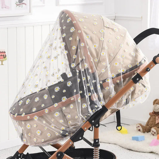 Baby stroller with breathable sunshade and bug net for UV and mosquito protection, ideal for 1–2 year olds.
