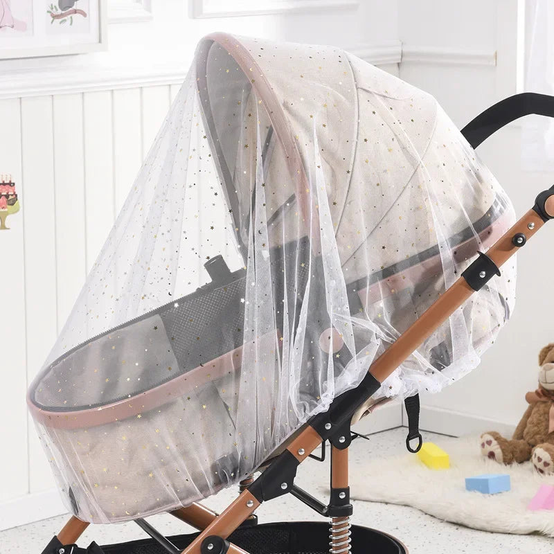 Baby stroller with breathable sunshade and mosquito net for 1–2 year olds, featuring lightweight synthetic fiber and UV protection.