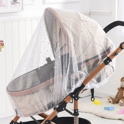 Baby stroller with breathable sunshade and mosquito net for 1–2 year olds, featuring lightweight synthetic fiber and UV protection.
